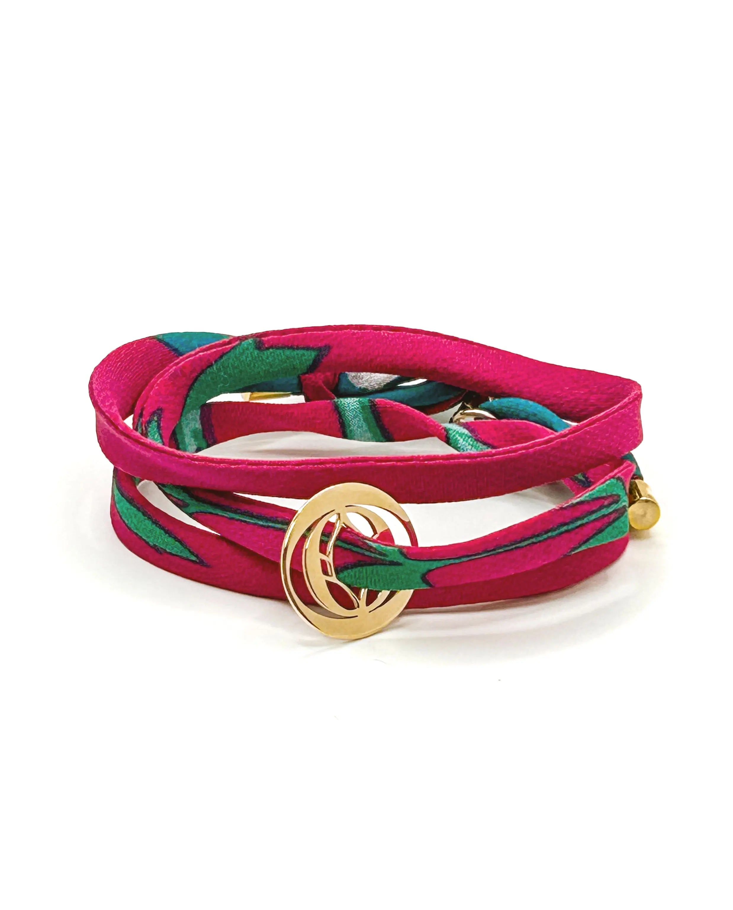 Bracelet talisman Fleur d’Orient – Féminin & Expression - Lotus or 18k et soie - MANOYAS