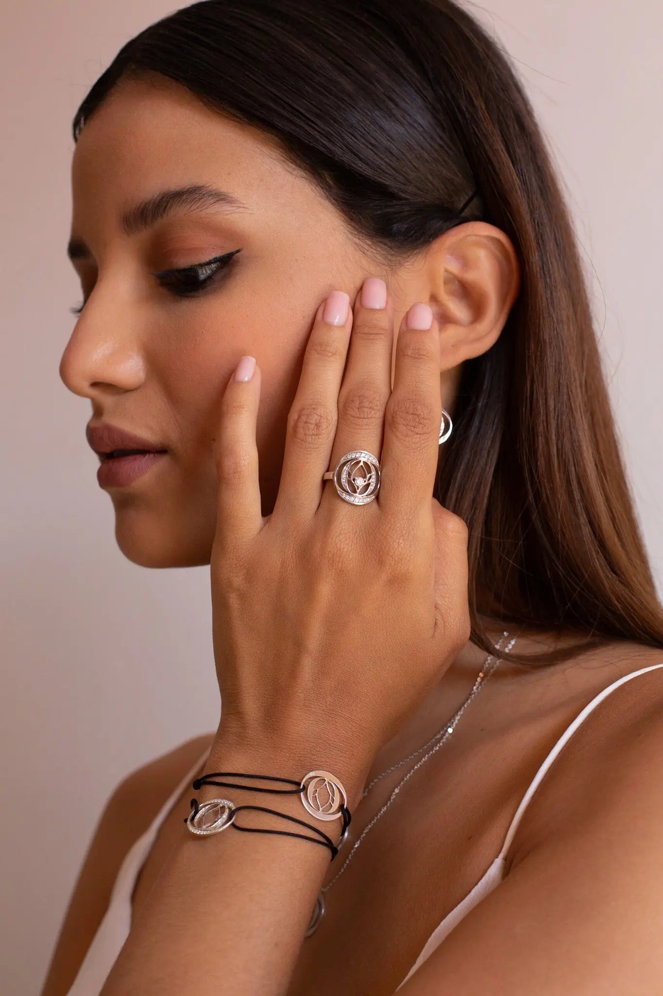 Bague Audace or blanc et diamants - MANOYAS