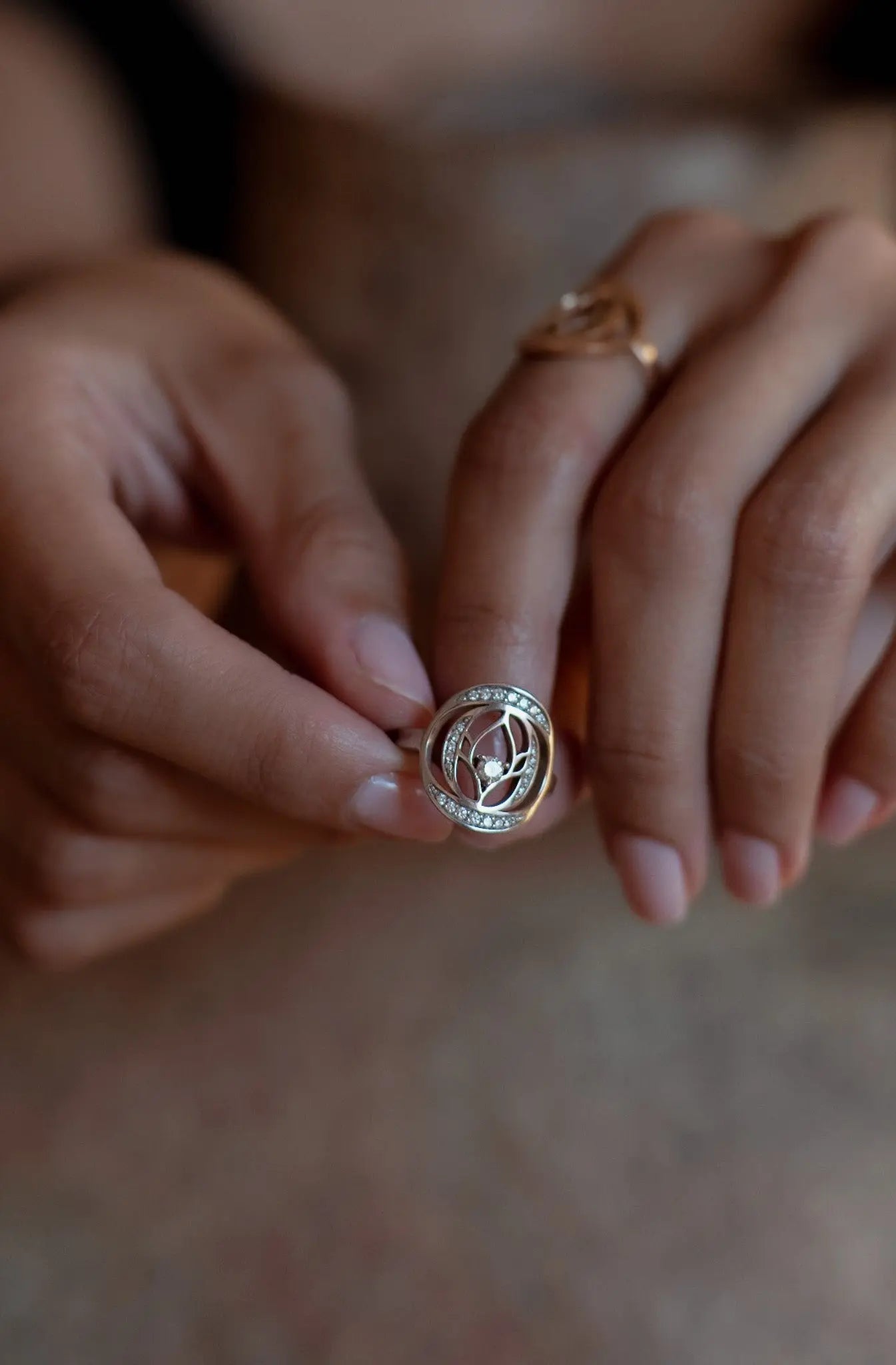 Bague Audace or blanc et diamants - MANOYAS