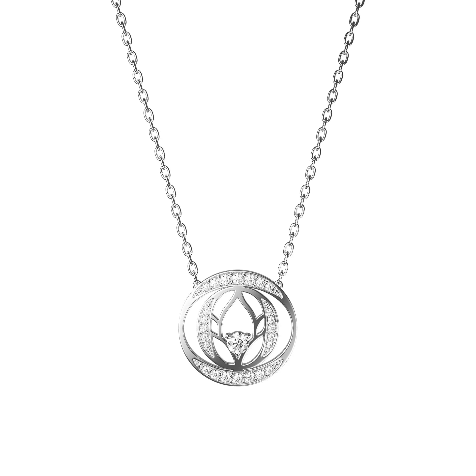 Pendentif Audace Diamants, Or blanc 18 carats, Elégance et Puissance - MANOYAS