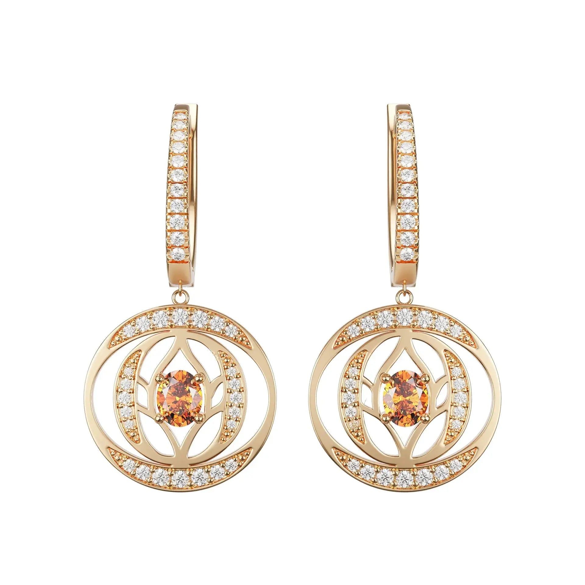 Boucles d'oreilles Sagesse Améthyste Diamants Or Rose 18 carats (Copie) - MANOYAS