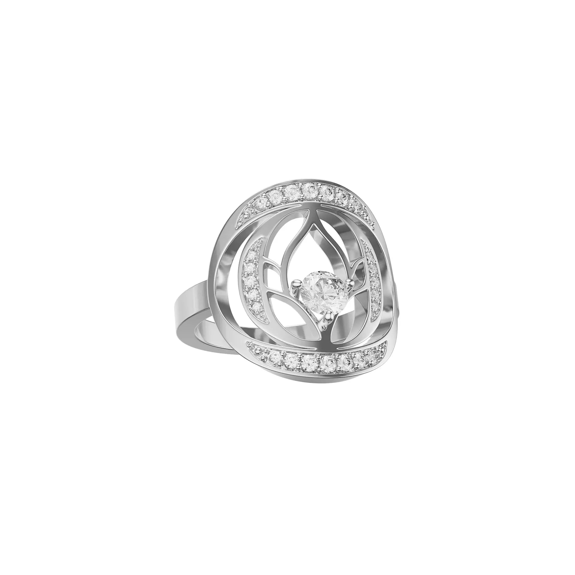 Bague Audace : Diamants Or Blanc 18 Carats - Élégance et Puissance - MANOYAS