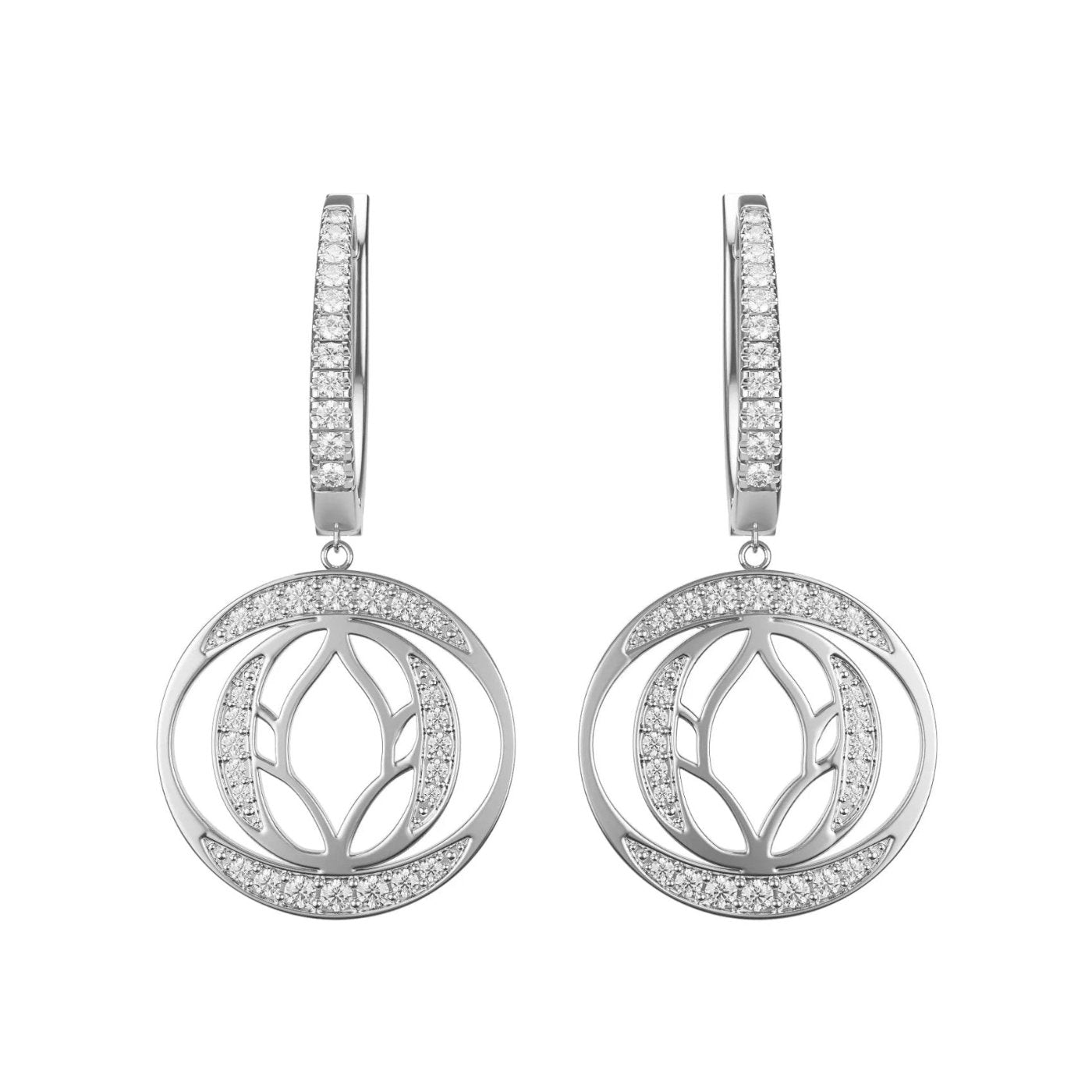 Boucles d'oreilles Lotus : Élégance et Spiritualité en Or 18 carats et Diamants - MANOYAS