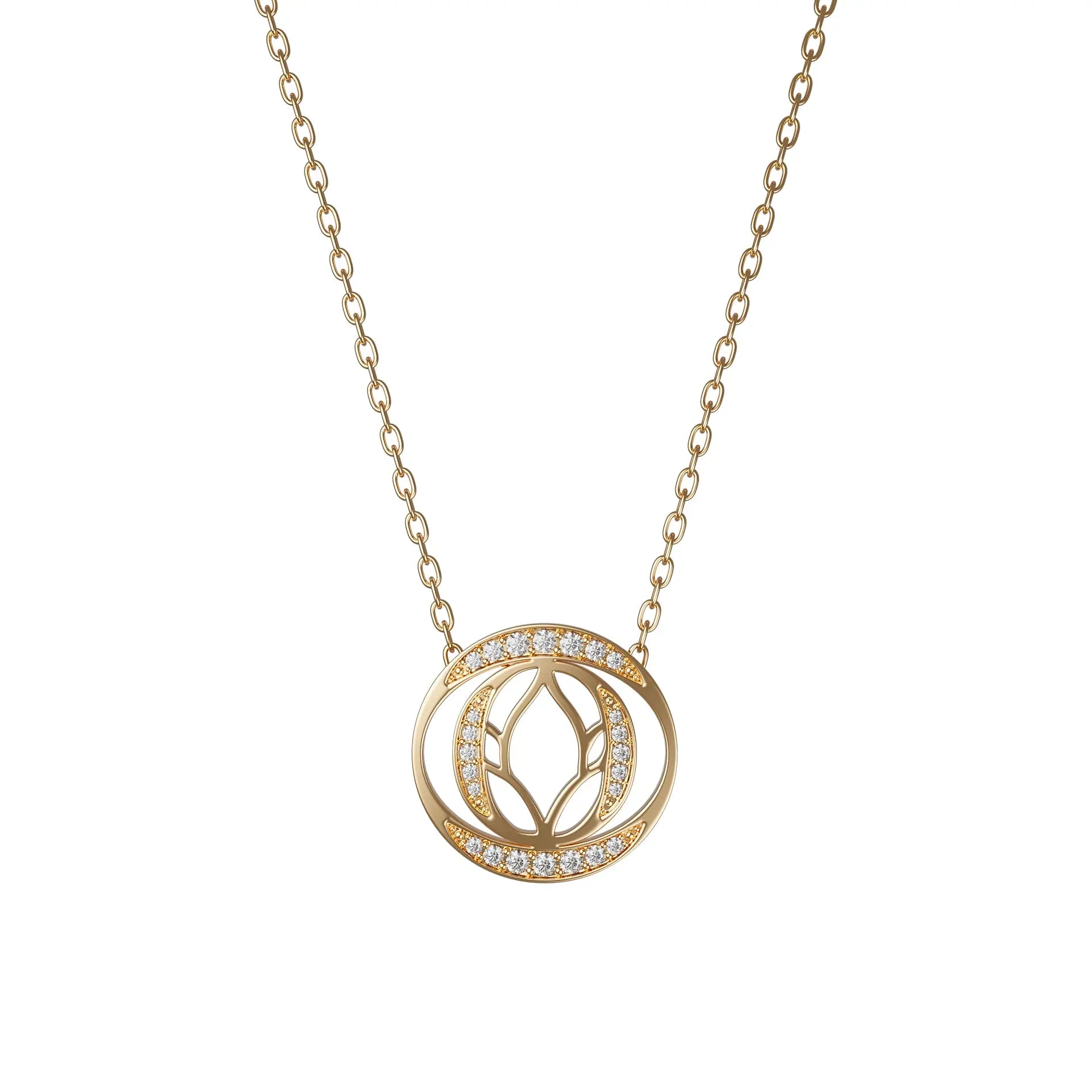 Collier Lotus : Élégance et Spiritualité en Or 18 carats et Diamants - MANOYAS